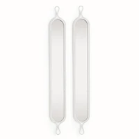 58.5"H x 0.75"D x 7.75"W Silver Framed Tall Narrow Full Length Wall Mirrors Set of 2