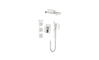 Shower System with Shower Head, Hand Shower, Slide Bar, Bodysprays, Shower Arm, Hose, Valve Trim, and Lever Handles
