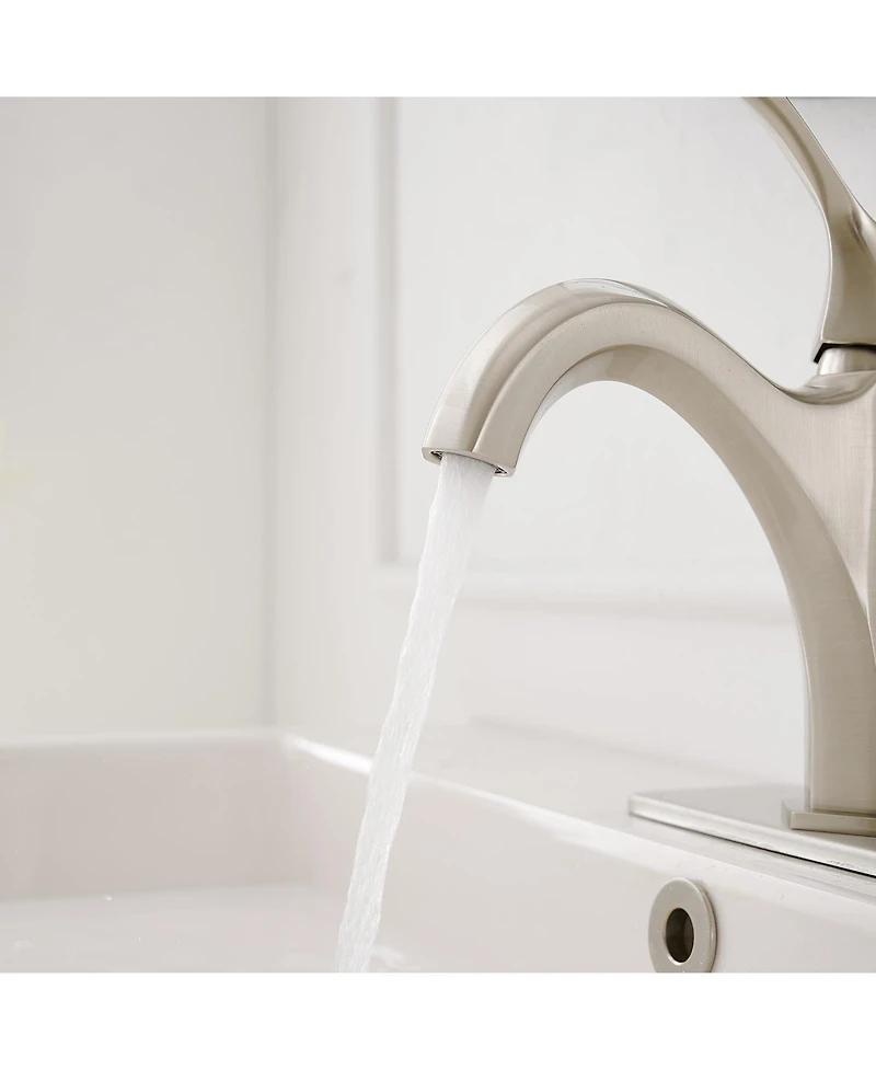 Single-Handle Single-Hole Farmhouse Bathroom Faucet Drip-Free Lavatory Rv Sink Brushed Gold