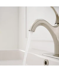 Single-Handle Single-Hole Farmhouse Bathroom Faucet Drip-Free Lavatory Rv Sink Brushed Gold