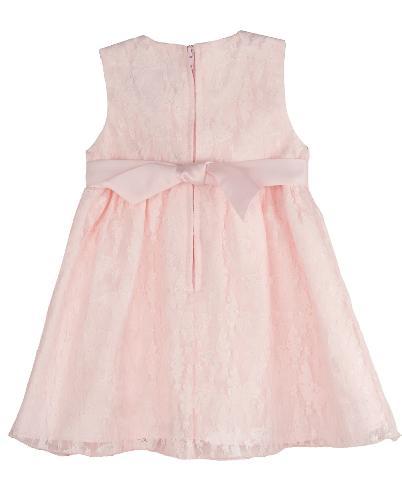 Rare Editions Baby Girls Burnout Butterfly Lace Dress