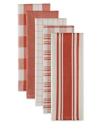 Design Imports Asst Everyday Cotton Dishtowel 5 Pack Set, 18" x 28"