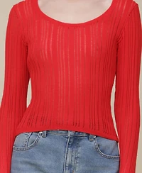 Avec Les Filles Women's Scoop-Neck Pullover Sweater