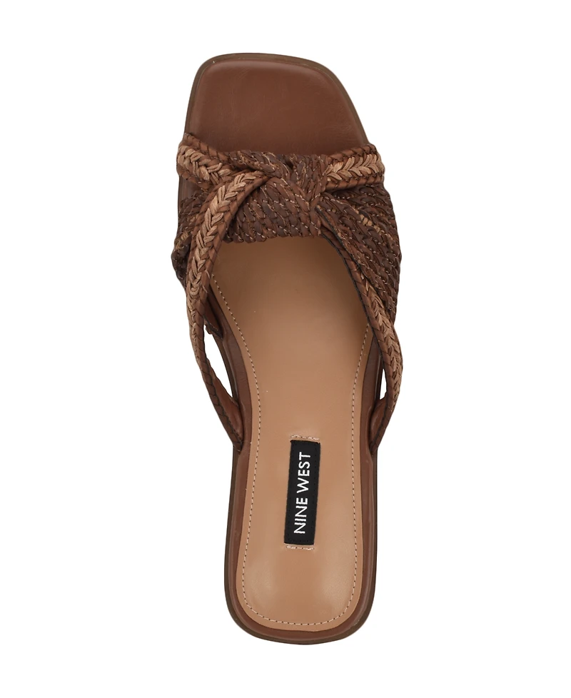 Nine West Women's Omansa Square Toe Casual Flat Sandals