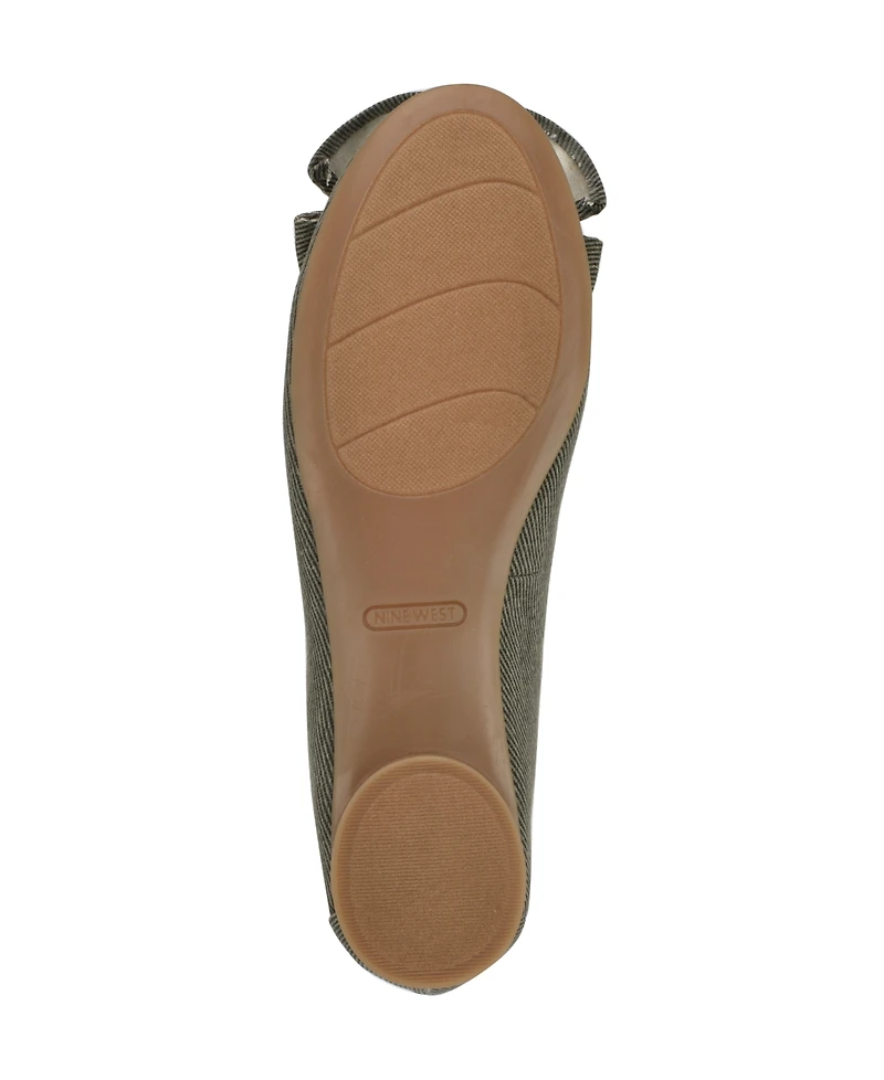 Nine West Women's Veronika Denim Bow Ballet Flats