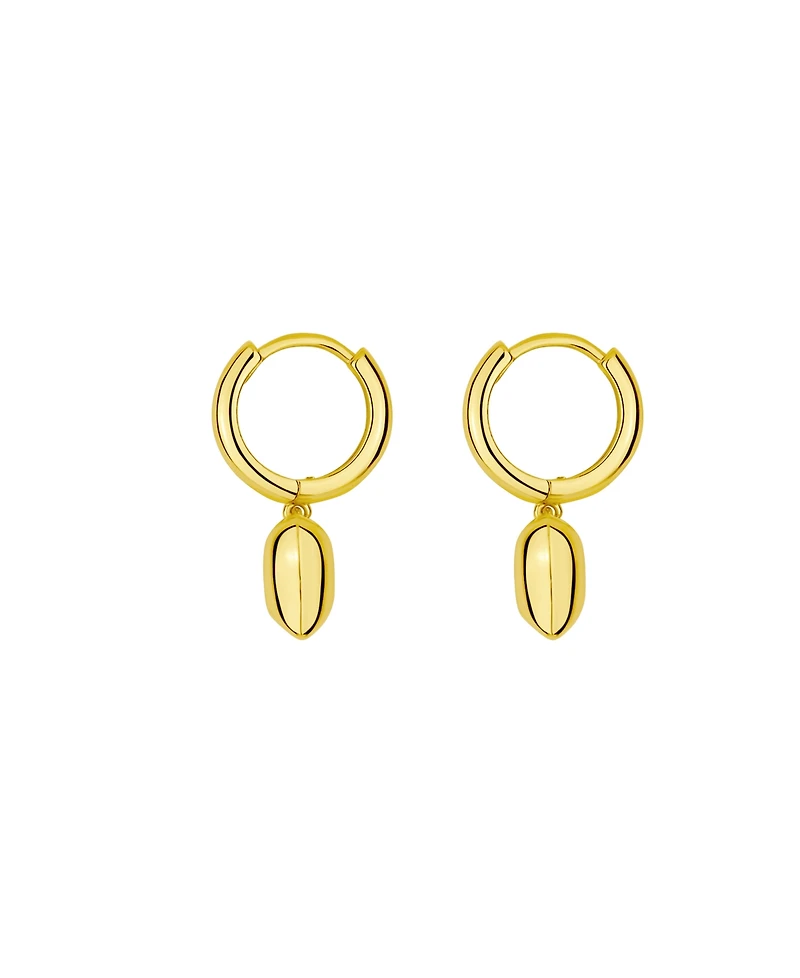 And Now This Silver and Gold Heart Drop Hoop Earrings