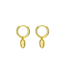 And Now This Silver and Gold Heart Drop Hoop Earrings