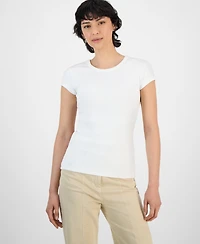 Boss Orange Women's Crewneck Cutout-Back Cap-Sleeve Top