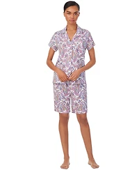 Lauren Ralph Lauren Women's Short-Sleeve Bermuda Pajama Set