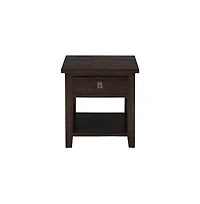 Kona Grove Distressed Rustic Solid Acacia Square End Table