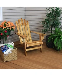 Outdoor Natural Fir Wood Rustic Lounge Backyard Patio Adirondack Chair