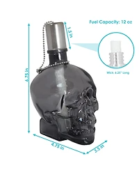 Grinning Skull Glass Tabletop Torches