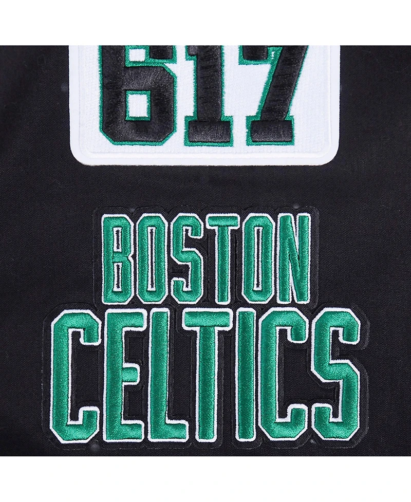 Pro Standard Men's Black Boston Celtics Area Code Twill Full-Zip Jacket
