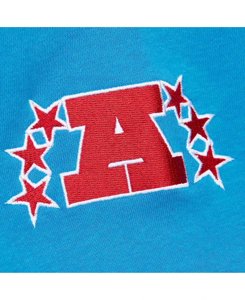 Mitchell & Ness Men's Heather Gray Los Angeles Chargers All Over 4.0 Vintage Logo Pullover Sweatshirt