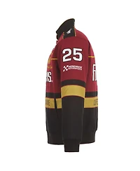 Jh Design Men's Maroon/Black Tim Richmond Folgers Twill Uniform Full-Snap Jacket