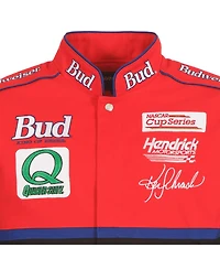 Jh Design Men's Black/Red Ken Schrader Bud King of Beers Twill Driver Uniform Full-Snap Jacket