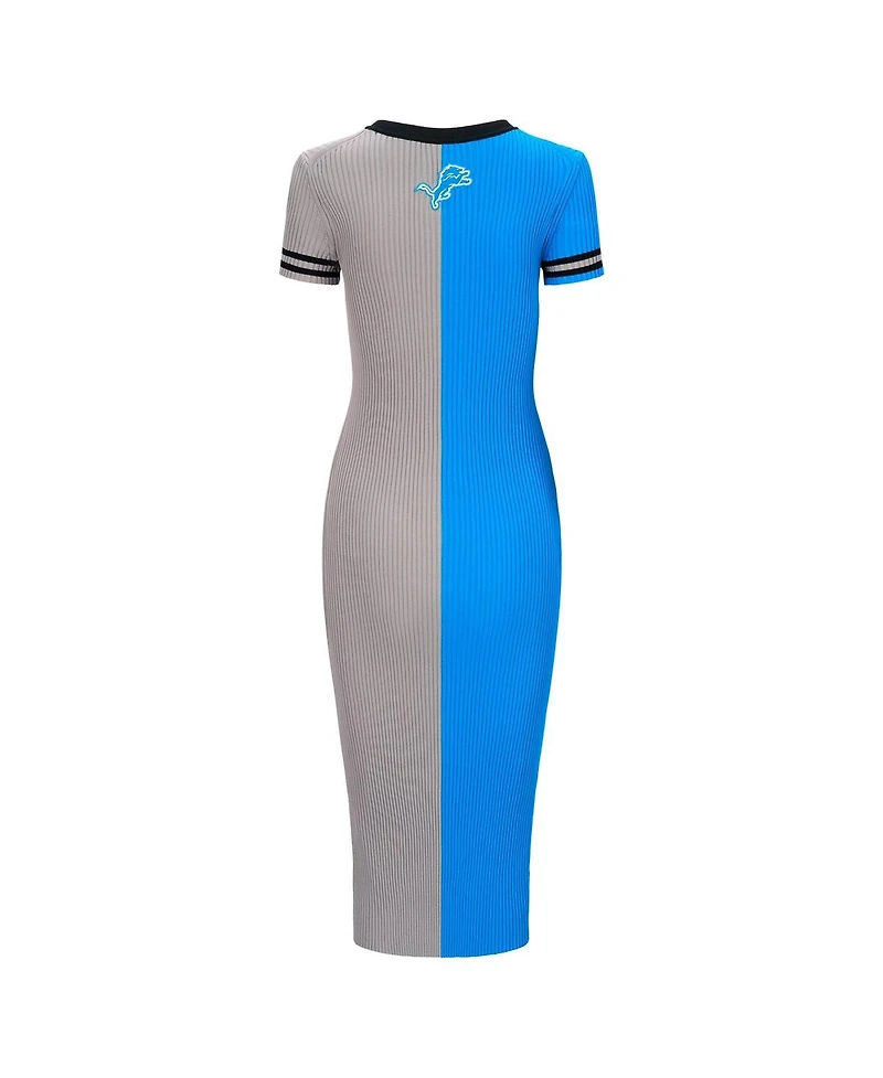 Staud Women's Blue/Silver Detroit Lions Colleen Dress