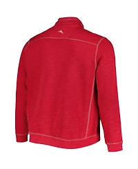 Tommy Bahama Men's Scarlet Ohio State Buckeyes Big Tall Tobago Bay Tri-Blend Quarter-Zip Sweatshirt