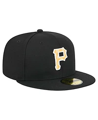 New Era Men's Black Pittsburgh Pirates Checkered Undervisor 59FIFTY Fitted Hat
