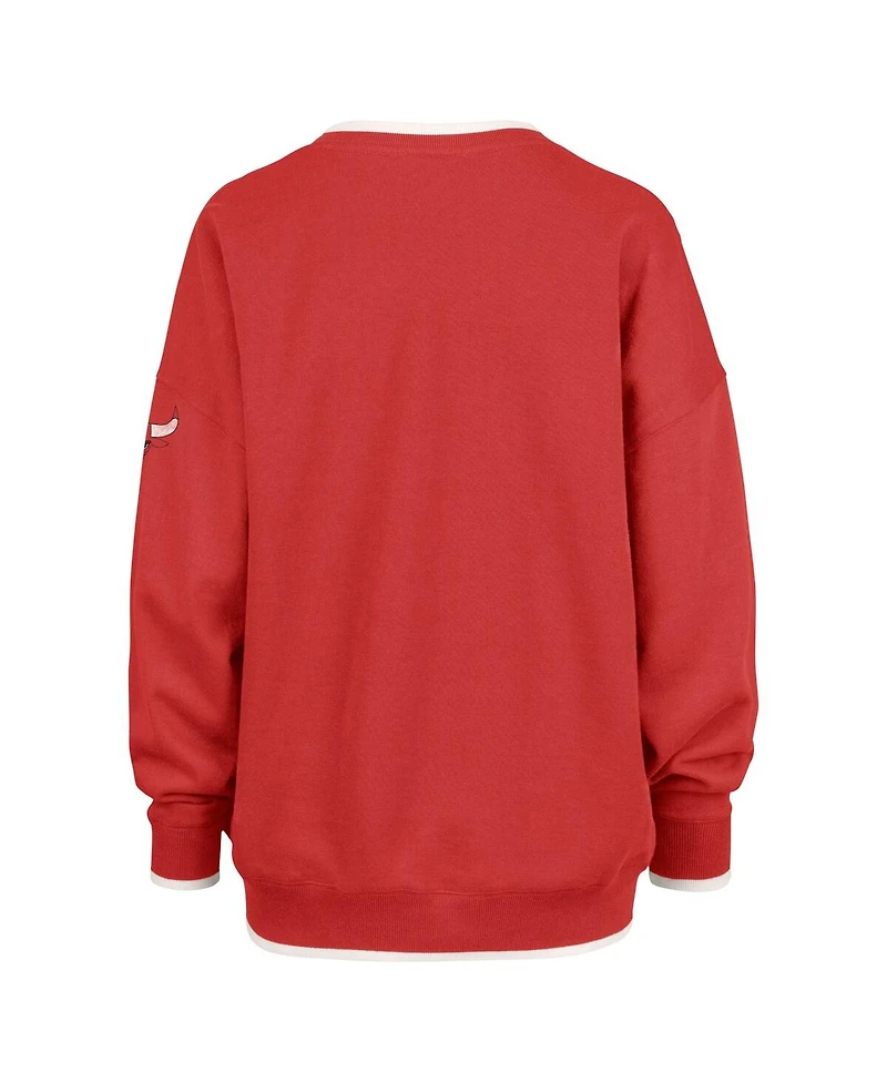 '47 Brand Women's Red Chicago Bulls Rise Pack Daze '80s Oversized Pullover Sweatshirt
