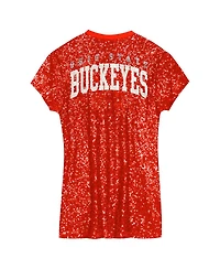 Outerstuff Big Girls Scarlet Ohio State Buckeyes Sequin V-Neck Dress