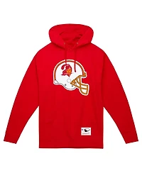 Mitchell & Ness Men's Red Tampa Bay Buccaneers Helmet Logo Vintage Pullover Hoodie