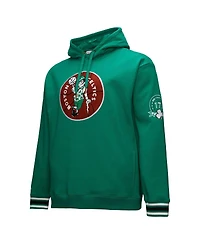 Mitchell & Ness Men's Kelly Green Boston Celtics Chainstitch Applique Vintage Heavyweight Pullover Hoodie