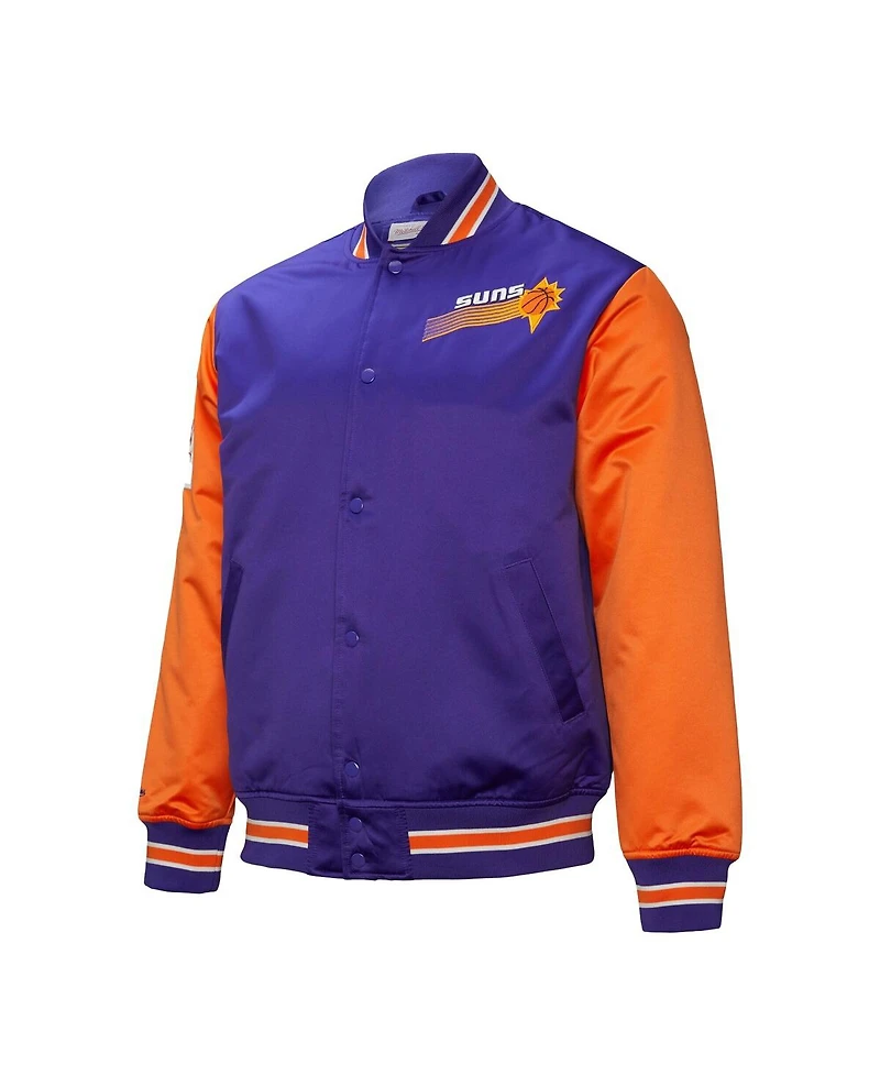 Mitchell & Ness Men's Purple Phoenix Suns Hardwood Classic Primetime Full-Snap Satin Jacket