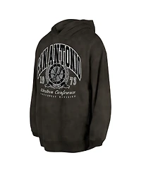 New Era Men's and Women's Charcoal San Antonio Spurs Oversized Essentials Pigment Wash Fleece Pullover Hoodie