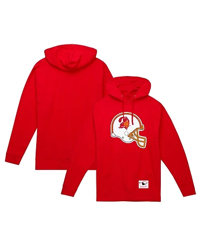 Mitchell & Ness Men's Red Tampa Bay Buccaneers Helmet Logo Vintage Pullover Hoodie