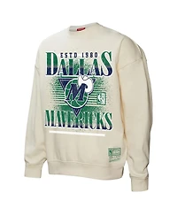 Mitchell & Ness Women's Cream Dallas Mavericks Oversprayed Pullover Sweatshirt