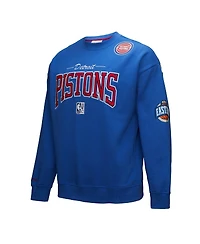 Mitchell & Ness Men's Blue Detroit Pistons Hardwood Classics There Back 2.0 Vintage Pullover Sweatshirt