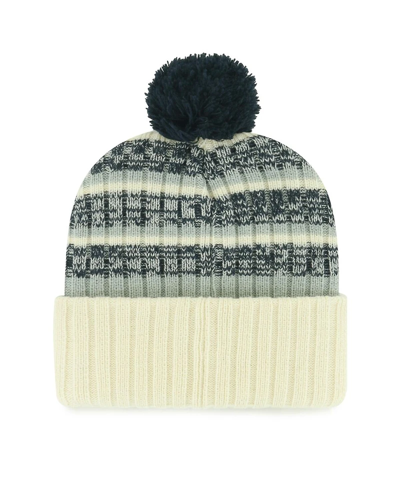 '47 Brand Men's Cream Penn State Nittany Lions Vintage Tavern Cuffed with Pom Knit Hat