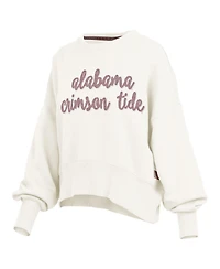 Pressbox Women's Cream Alabama Crimson Tide Chelsea Oversized Pullover Sweatshirt