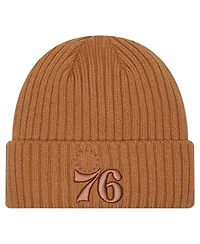 New Era Men's Tan Philadelphia 76ers Color Pack Cuffed Knit Hat