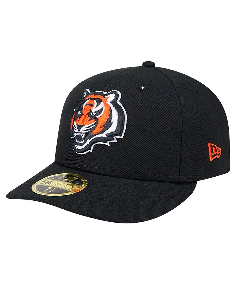 New Era Men's Black Cincinnati Bengals Omaha Low Profile 59FIFTY Fitted Hat