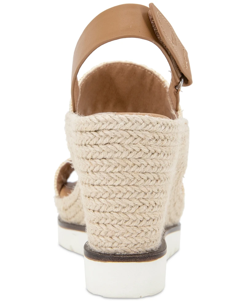 Gentle Souls Women's Evora Stitched-Trim Wedge Sandals