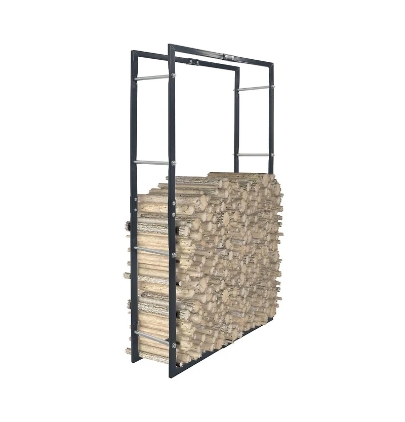 Firewood Rack Black 31.5"x9.8"x59.1" Steel