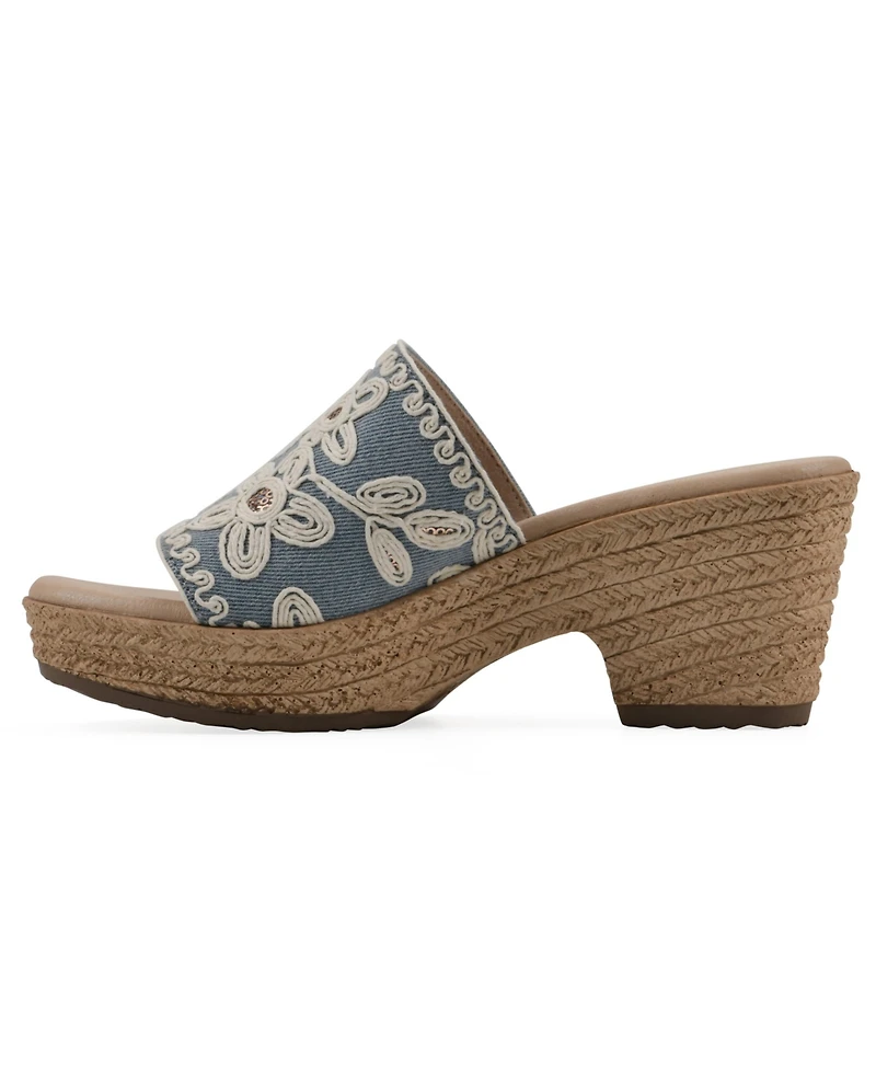 Cliffs by White Mountain Women's Biancia Wedge Slip-On Sandals