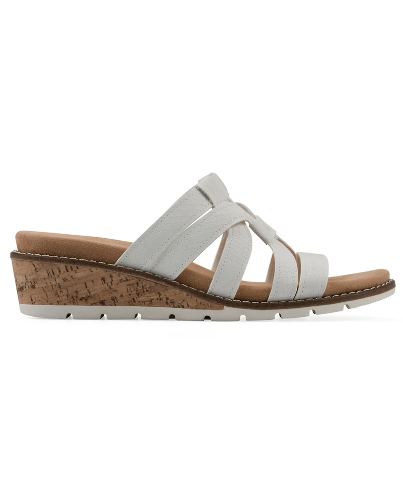 Cliffs by White Mountain Women's Tinisha Wedge Slip-On Sandals