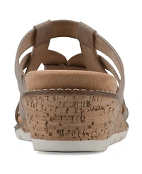 Cliffs by White Mountain Women's Tinisha Wedge Slip-On Sandals