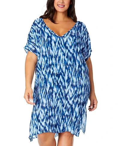 Anne Cole Plus Size Easy Tunic Swim Cover-Up