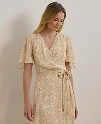 Lauren Ralph Lauren Women's Floral Belted Crinkle Georgette Dress