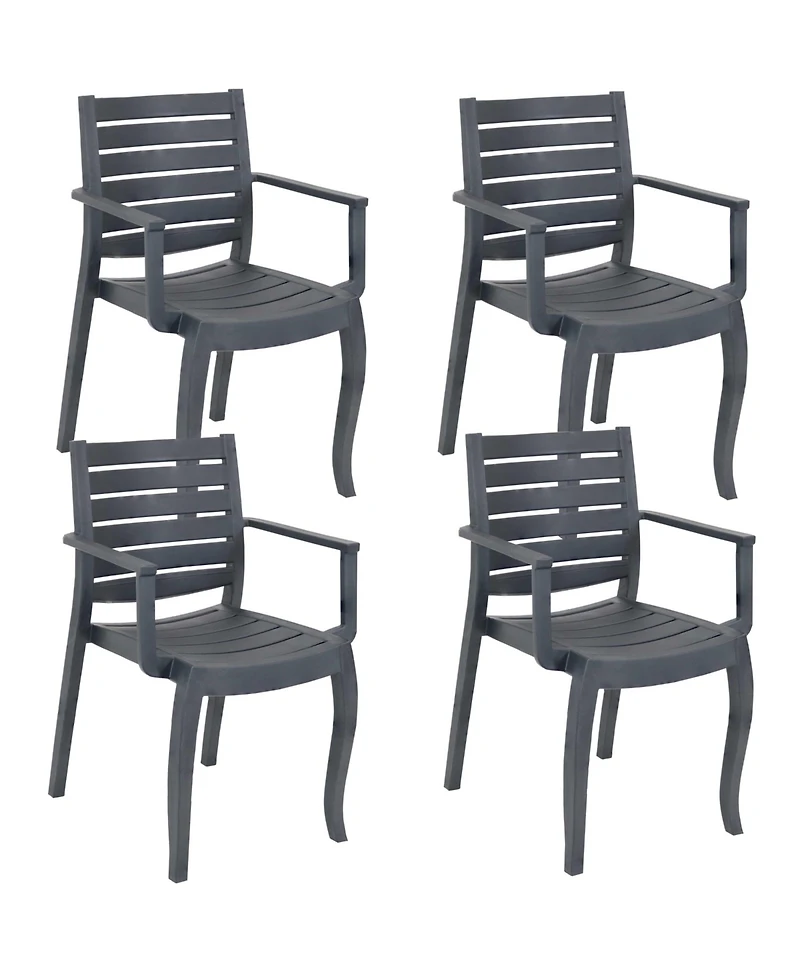 Polypropylene Stackable Illias Outdoor Patio Arm Chair