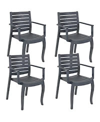 Polypropylene Stackable Illias Outdoor Patio Arm Chair