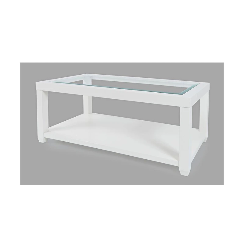Urban Icon Contemporary Rectangular Glass Inlay Coffee Table