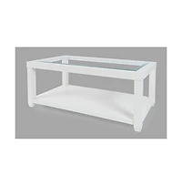Urban Icon Contemporary Rectangular Glass Inlay Coffee Table