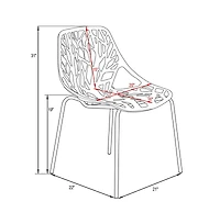 LeisureMod Modern Asbury Dining Chair w/ Chromed Legs