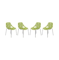 LeisureMod Modern Asbury Dining Chair w/ Chromed Legs
