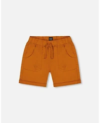 Deux par Deux Toddler Boys Stretch Twill Short Vibrant Orange - Toddler|Child
